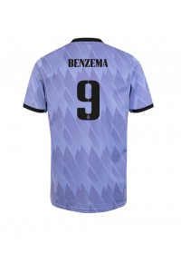 Real Madrid Karim Benzema #9 Fotballdrakt Borte Klær 2022-23 Korte ermer